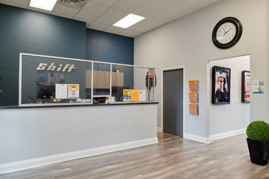 Welcoming reception area at Shift Concussion clinic